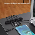 Silicone Desk Cable Holder — 3 Slots, White