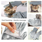 Pet Grooming Glove Pair — Gray