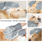 Pet Grooming Glove Pair — Gray