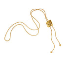 Pleated Square Push-Pull Pendant on Long Sweater Chain