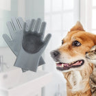 Pet Grooming Glove Pair — Gray
