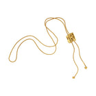 Pleated Square Push-Pull Pendant on Long Sweater Chain — product on white background
